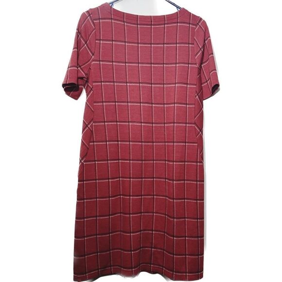 J. Jill, women’s Small, buffalo plaid midi short sleeve, dress, with pockets - Picture 1 of 6